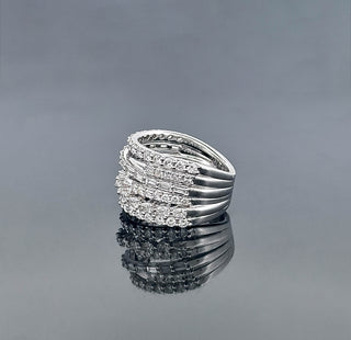 AURORA - 2 Carat Mixed Fancy LGD Ring in 14K White Gold