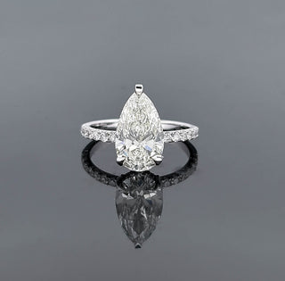 GIOVANNA – 3.5 Carat Pear LGD Ring in 14K White Gold