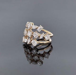 GRISELDA – 3 Carat Mixed Fancy LGD Ring in 14K Yellow Gold