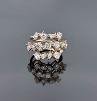 GRISELDA – 3 Carat Mixed Fancy LGD Ring in 14K Yellow Gold