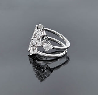 GUINEVERE – 3 Carat Mixed Fancy LGD Ring in 14K White Gold