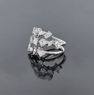 GUINEVERE – 3 Carat Mixed Fancy LGD Ring in 14K White Gold