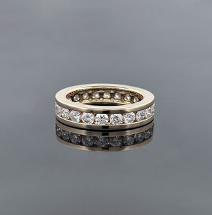 GUDA – 3 Carat Round Bezel Eternity LGD Ring in 14K Yellow Gold