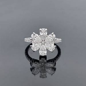 BEATRICE – 2 Carat Pear LGD Ring in 14K White Gold