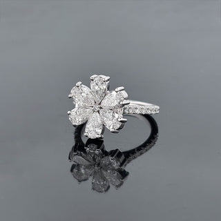 BEATRICE – 2 Carat Pear LGD Ring in 14K White Gold