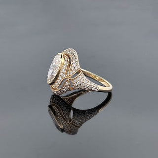 GENEVIEVE – 3.5 Carat Oval LGD Ring in 14K Yellow Gold