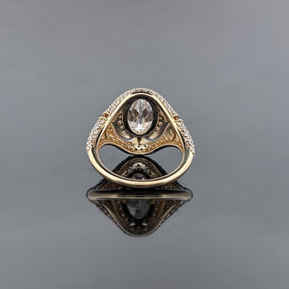 GENEVIEVE – 3.5 Carat Oval LGD Ring in 14K Yellow Gold