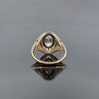 GULNAAR – 3.5 Carat Oval LGD Ring in 14K Yellow Gold