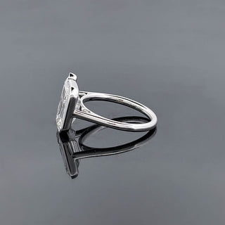 CELESTINA – 2 Carat Emerald & Pear LGD Ring in 14K White Gold