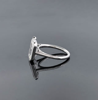 GURINA – 2 Carat Emerald & Pear Two-Stone LGD Ring in 14K White Gold
