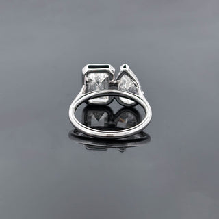 CELESTINA – 2 Carat Emerald & Pear LGD Ring in 14K White Gold