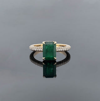 FLORENCIA – 2.5 Carat Emerald LGD Ring in 14K Yellow Gold