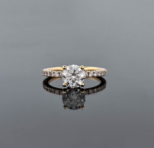 GYTHA – 1.5 Carat Round LGD Ring in 18K Yellow Gold