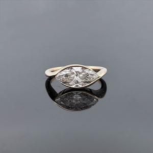CORINNE – 2 Carat Marquise LGD Ring in 14K Yellow Gold