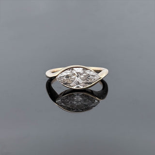 CORINNE – 2 Carat Marquise LGD Ring in 14K Yellow Gold