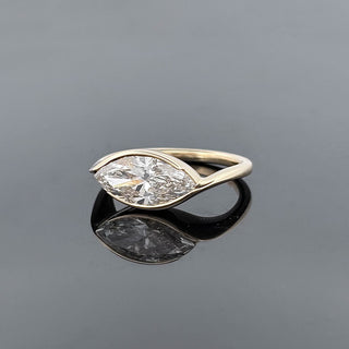 CORINNE – 2 Carat Marquise LGD Ring in 14K Yellow Gold