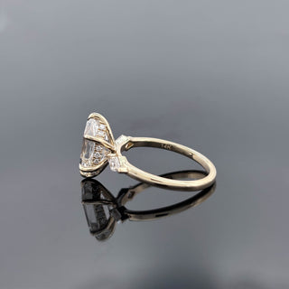 NADIA – 3 Carat Hexagon Modified Step Cut LGD Ring in 14K Yellow Gold
