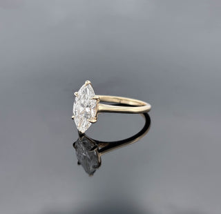 GISELLE – 2 Carat Marquise LGD Ring in 14K Yellow Gold