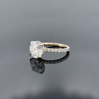 CAMILLE – 5 Carat Round LGD Ring in 14K Yellow Gold