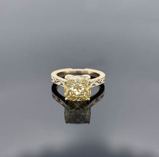HELENA – 6 Carat Cushion Square LGD Ring in 14K Yellow Gold
