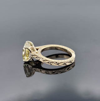 HELENA – 6 Carat Cushion Square LGD Ring in 14K Yellow Gold