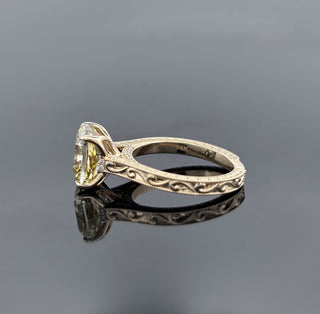 HELENA – 6 Carat Cushion Square LGD Ring in 14K Yellow Gold