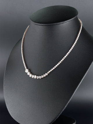 INEZ – 11 Carat Heart LGD Statement Necklace in 14K Rose Gold