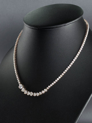 INEZ – 11 Carat Heart LGD Statement Necklace in 14K Rose Gold