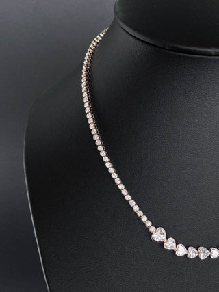 INEZ – 11 Carat Heart LGD Statement Necklace in 14K Rose Gold