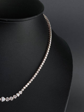 INEZ – 11 Carat Heart LGD Statement Necklace in 14K Rose Gold