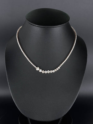 INEZ – 11 Carat Heart LGD Statement Necklace in 14K Rose Gold