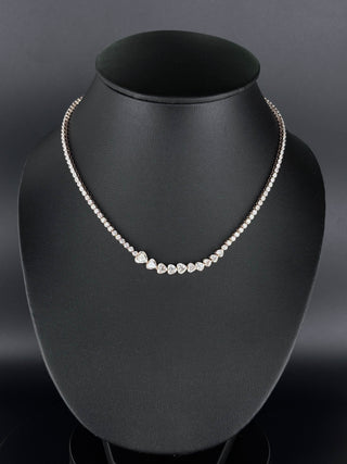 INEZ – 11 Carat Heart LGD Statement Necklace in 14K Rose Gold