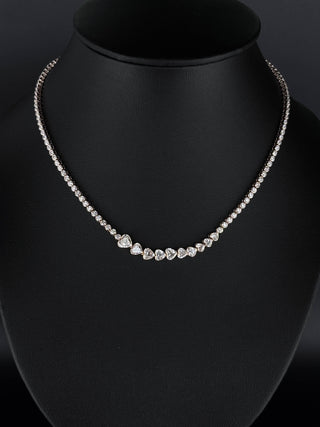 INEZ – 11 Carat Heart LGD Statement Necklace in 14K Rose Gold