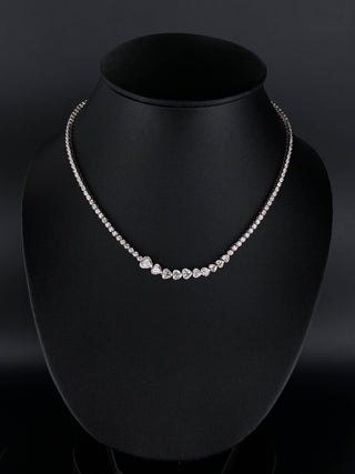 INEZ – 11 Carat Heart LGD Statement Necklace in 14K Rose Gold