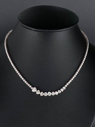 INEZ – 11 Carat Heart LGD Statement Necklace in 14K Rose Gold