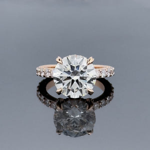 AURELIA – 6 Carat Round Brilliant Diamond Ring in 14K Rose Gold