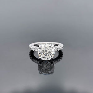 INDRA – 6 Carat Round LGD Ring in 14K White Gold