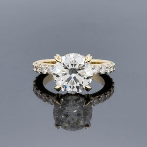 SERAPHINA – 4 Carat Round Brilliant Diamond Ring in 14K Yellow Gold