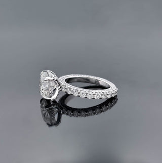 INDRA – 6 Carat Round LGD Ring in 14K White Gold