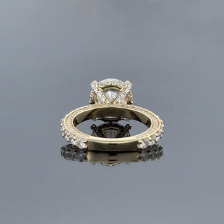 SERAPHINA – 4 Carat Round Brilliant Diamond Ring in 14K Yellow Gold