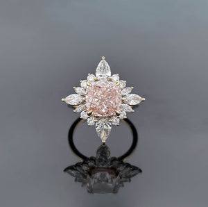 JANISE – 4 Carat Cushion LGD Ring in 14K Yellow Gold