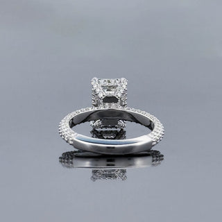AMARA – 4 Carat Emerald Cut Diamond Ring in 14K White Gold