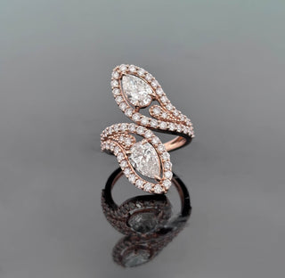 JAYDEN – 3.5 Carat Pear LGD Ring in 10K Rose Gold