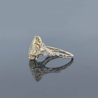 ELYSIAN – 5 Carat Pear Cut Yellow Diamond Ring in 14K Yellow Gold