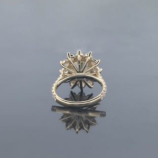 DIANA – 5 Carat Cushion Cut Diamond Bezel Ring in 14K Yellow Gold