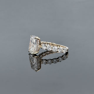 CELINE – 5 Carat Cushion LGD Ring in 14K Yellow Gold