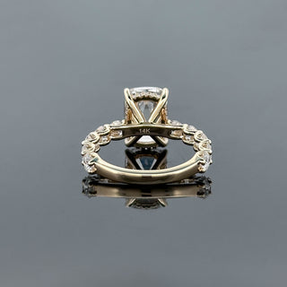 CELINE – 5 Carat Cushion LGD Ring in 14K Yellow Gold