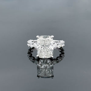 SERAPHINA – 8 Carat Cushion LGD Ring in 14K White Gold
