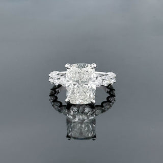 SERAPHINA – 8 Carat Cushion LGD Ring in 14K White Gold