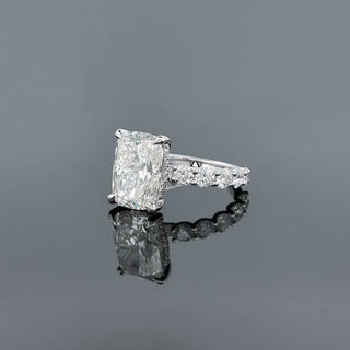 SERAPHINA – 8 Carat Cushion LGD Ring in 14K White Gold